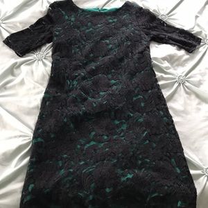 Madison Leigh Green & Black Lace Dress